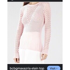 BCBG Max Azria flirty barbiecore pink Coquette Festival Women’s Top Sz M